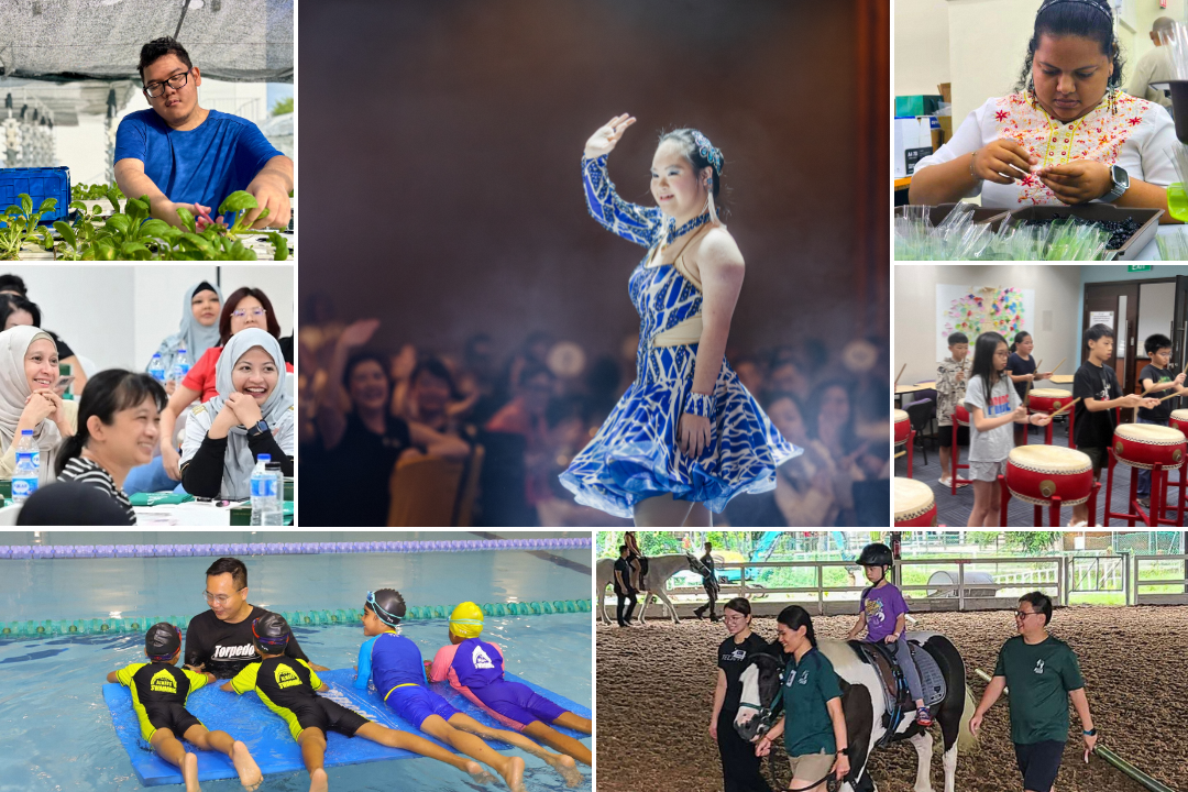 Collage of people participating in different activities.